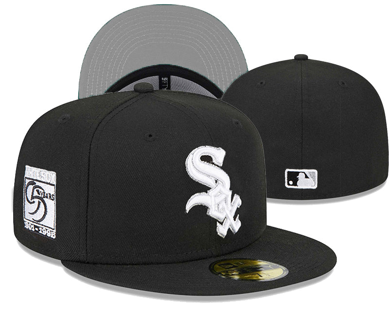 Chicago White Sox 95th Anniversary Fitted Hat – Black with Commemorative Patch