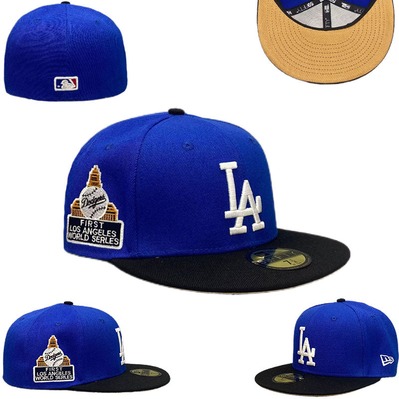 Los Angeles Dodgers First World Series Blue and Black Fitted Hat