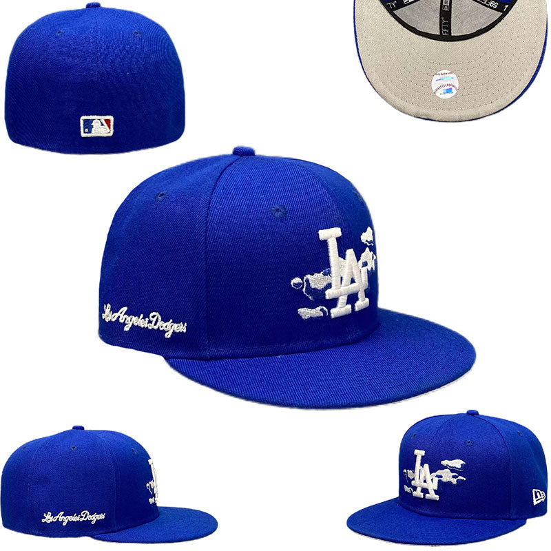 Los Angeles Dodgers Blue Fitted Hat with Cloud Embroidery