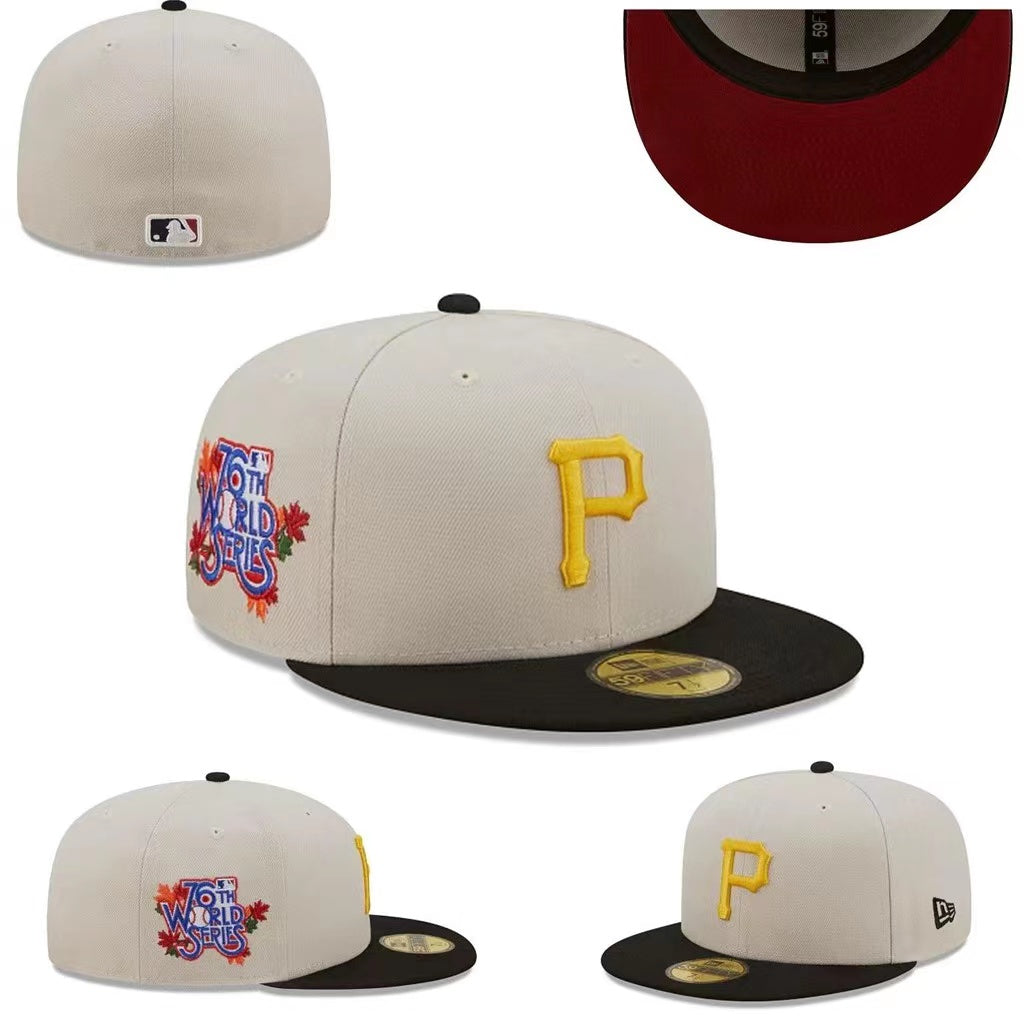 Pittsburgh Pirates 76th World Series Hat with Black Brim and Red Undervisor – Cream