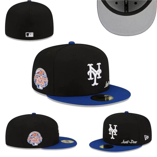 New York Mets Hat, 1986 World Series Cap, Blue and Off-White Fitted Hat, Red Underbrim Hat, MLB Collectible Hat