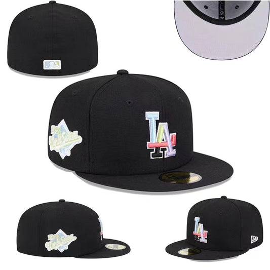 New York Yankees Black Iridescent Logo World Series Fitted Hat