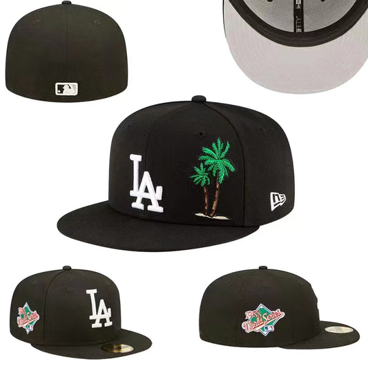 Los Angeles Dodgers Light Blue Fitted Hat with Pink Accents and Anniversary Patch