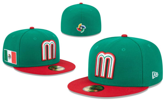 Mexico World Baseball Classic 59FIFTY Fitted Hat – Green and Red with Flag Patch