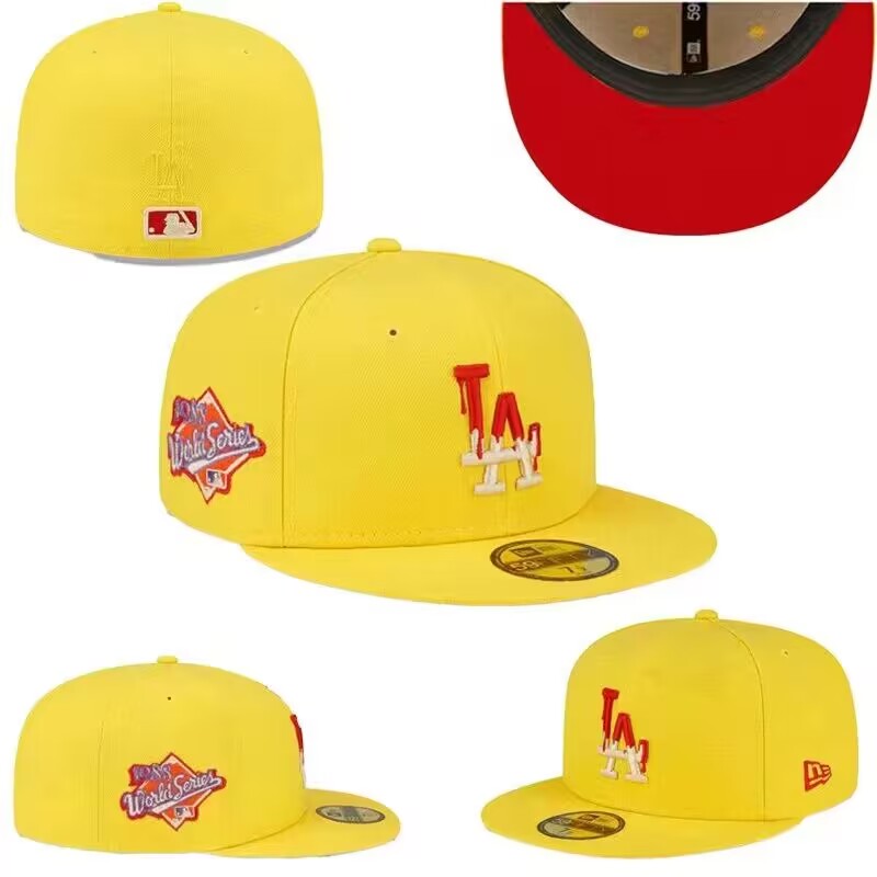 Los Angeles Dodgers World Series 59FIFTY Fitted Hat – Vibrant Yellow with Red Underbill