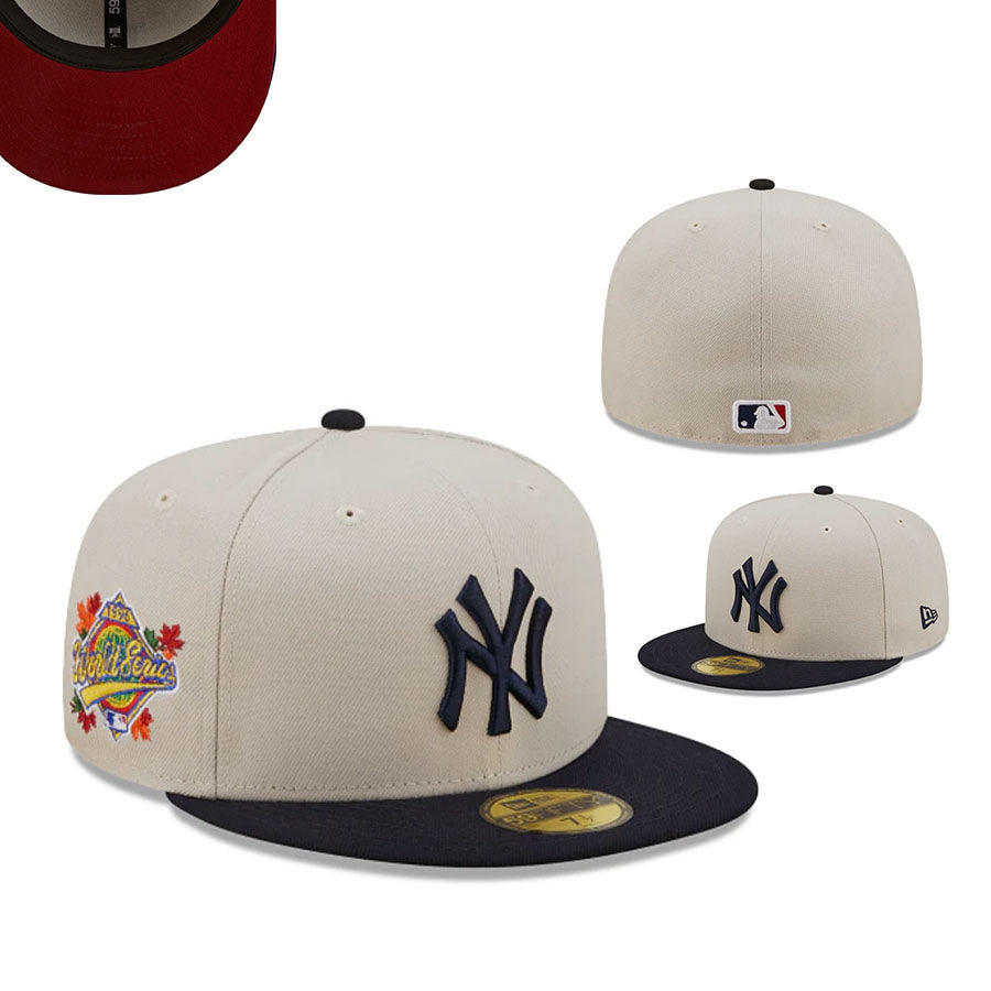 New York Yankees 1995 World Series 59FIFTY Fitted Hat – Cream and Black with Fall Patch