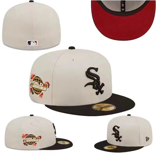 Chicago White Sox 1995 World Series 59FIFTY Fitted Hat – Cream and Black with Commemorative Patch