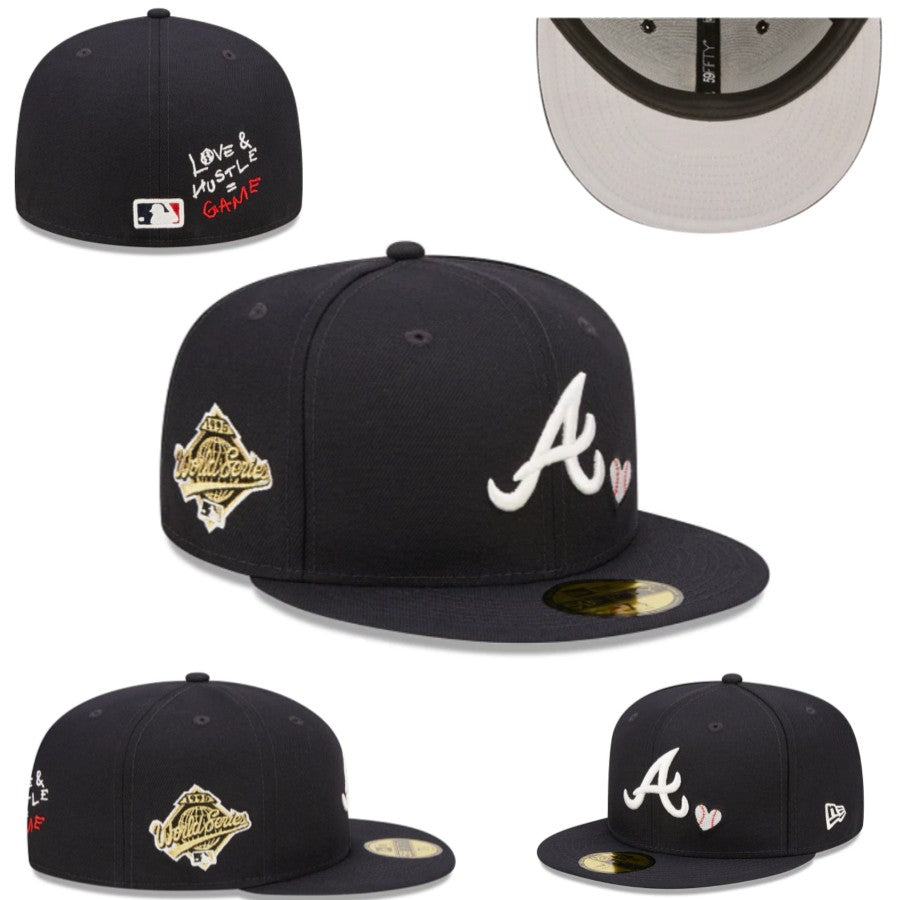 Atlanta Braves Love & Hustle 1995 World Series 59FIFTY Fitted Hat – Black with Heart Embroidery