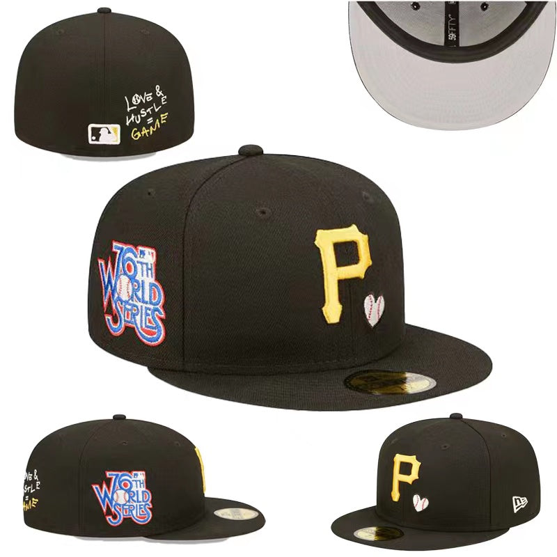 Pittsburgh Pirates Love & Hustle 1979 World Series 59FIFTY Fitted Hat – Black with Heart Embroidery