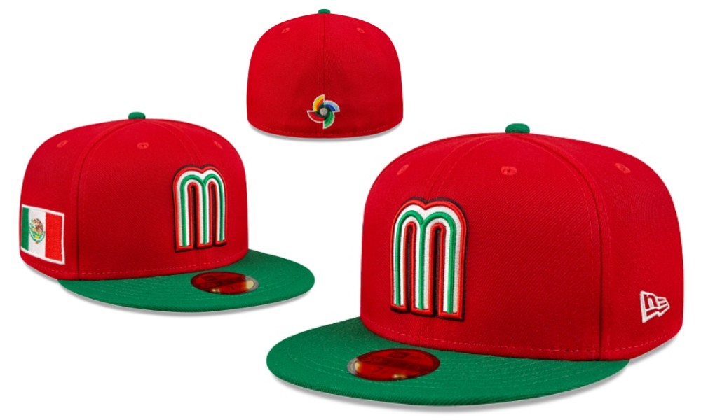 Mexico World Baseball Classic 59FIFTY Fitted Hat – Red and Green with Flag Patch