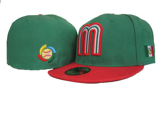 Mexico World Baseball Classic 59FIFTY Fitted Hat – Green and Red with Flag Patch