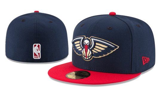 New Orleans Pelicans NBA Snapback Cap with Embroidered Logo and Red Brim – Navy