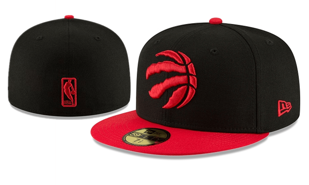 Toronto Raptors NBA Snapback Cap with Embroidered Claw Logo and Red Brim – Black