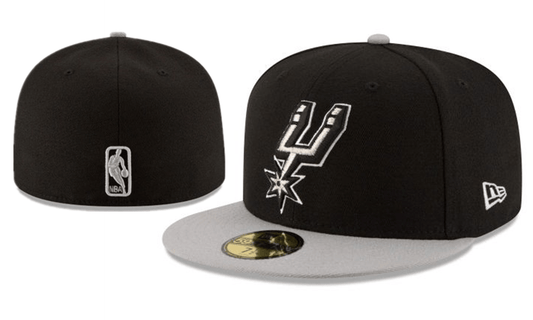 San Antonio Spurs NBA Snapback Cap with Embroidered Logo and Gray Brim – Black