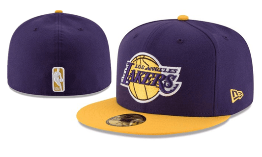 Los Angeles Lakers NBA Snapback Cap with Embroidered Logo and Gold Brim – Purple