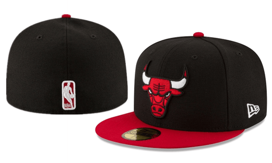 Chicago Bulls NBA Snapback Cap with Embroidered Logo and Red Brim – Black