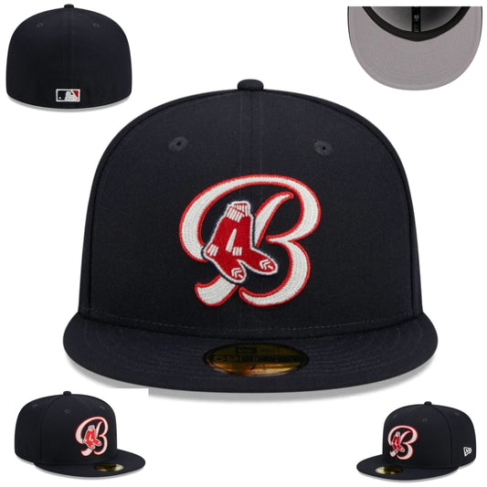 Boston Red Sox Iconic Logo Navy Fitted Cap for MLB Fans