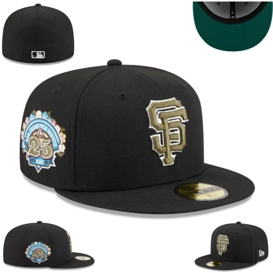 San Francisco Giants 25th Anniversary Black Fitted Hat with Gold Logo