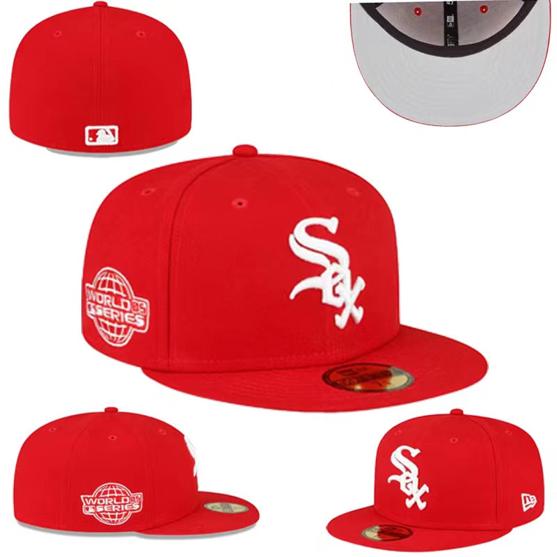 Chicago White Sox Fitted MLB Hat with 2005 World Series Patch – Red