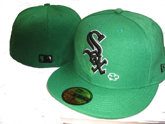 Chicago White Sox Fitted MLB Hat with St. Patrick’s Day Clover – Green