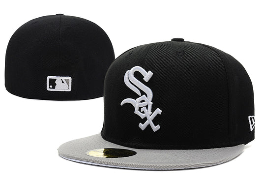 Chicago White Sox Fitted MLB Hat with Gray Brim – Black