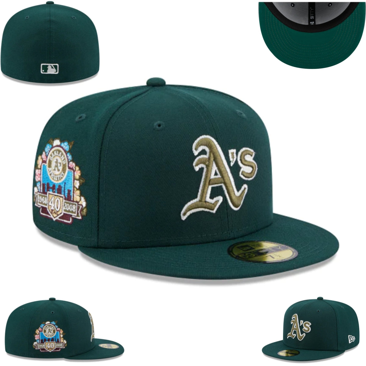 Oakland Athletics 40th Anniversary Green Fitted Hat