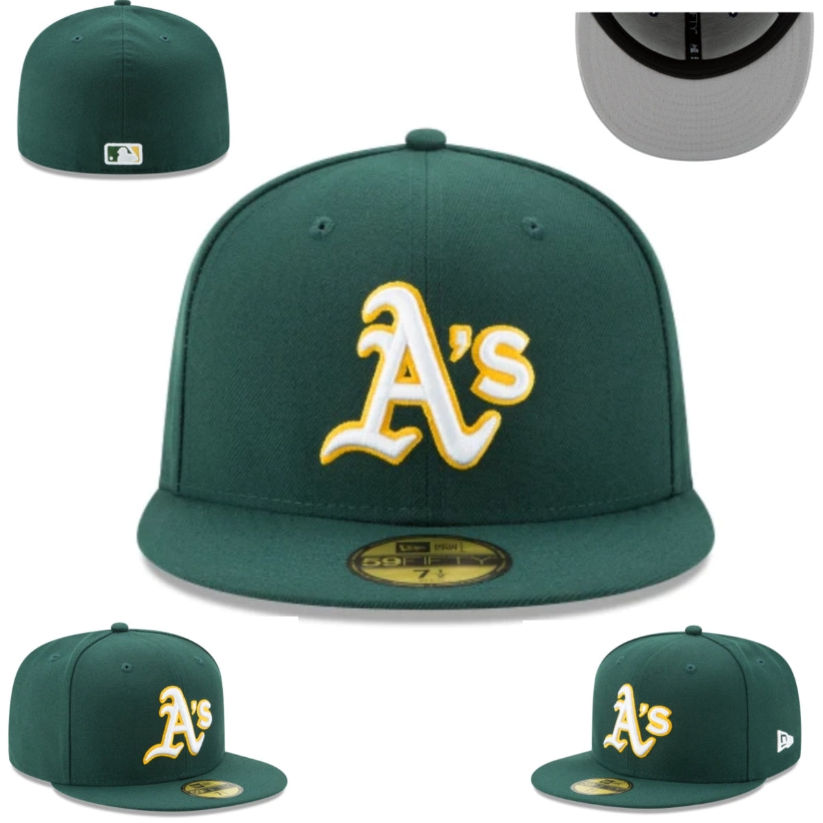 Oakland Athletics Green & Yellow Fitted Hat