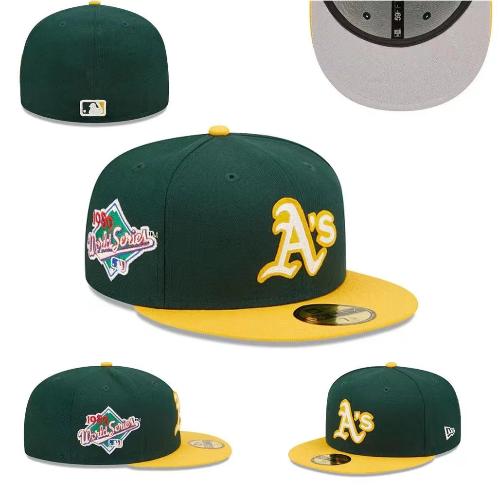 Oakland Athletics Green & Yellow 1990 World Series Fitted Hat