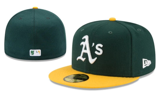 Oakland Athletics Green and Yellow Fitted Hat