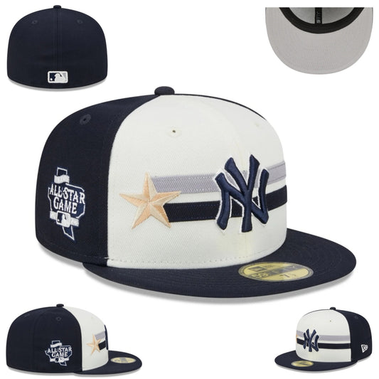 New York Yankees All-Star Game Fitted Cap – Navy and White with Gold Star Embroidery