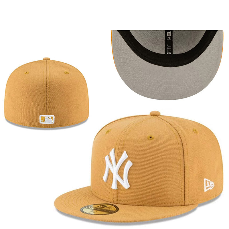 New York Yankees Mustard Yellow Fitted Cap with White Logo