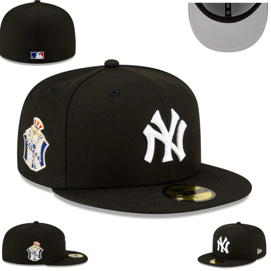 New York Yankees Black Fitted Hat with Commemorative Side Patch