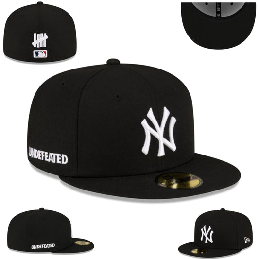 NY Yankees Black Hat with White Undefeated Embroidery