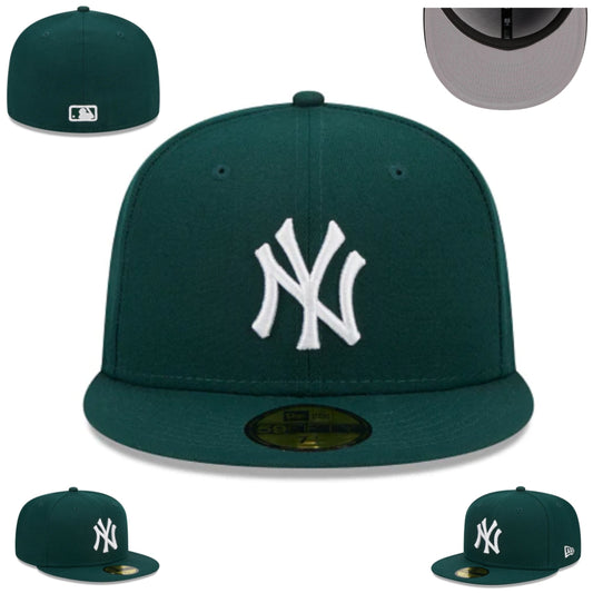 New York Yankees Fitted Cap – Classic Forest Green with White Logo