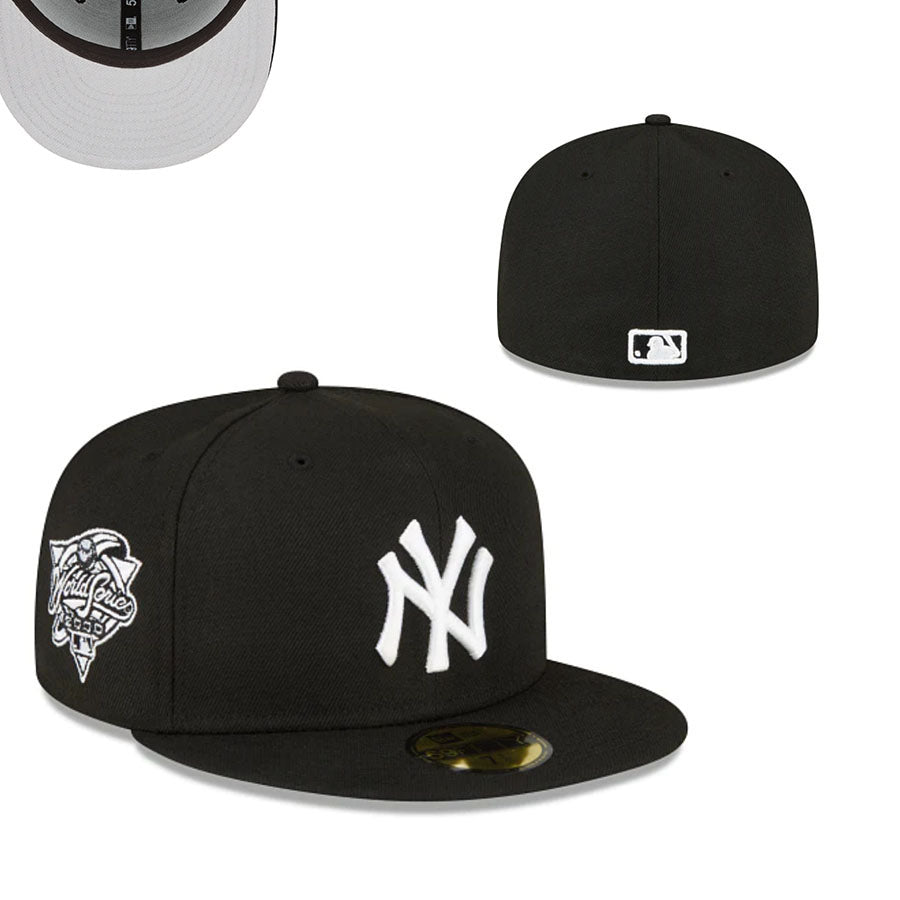 New York Yankees 59FIFTY Fitted Hat with World Series Patch – Black