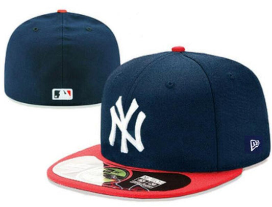 New York Yankees 59FIFTY Fitted Hat with Red Brim – Navy Blue