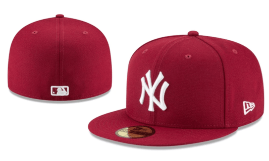 New York Yankees 59FIFTY Fitted Hat with White Logo – Maroon