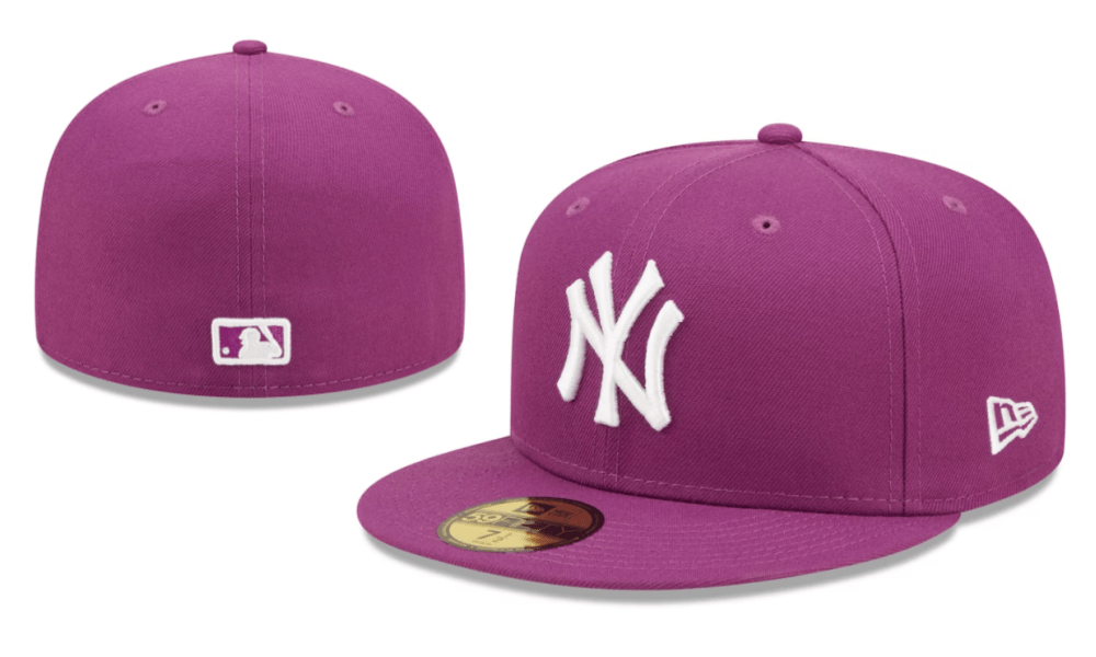 New York Yankees 59FIFTY Fitted Hat with White Logo – Purple