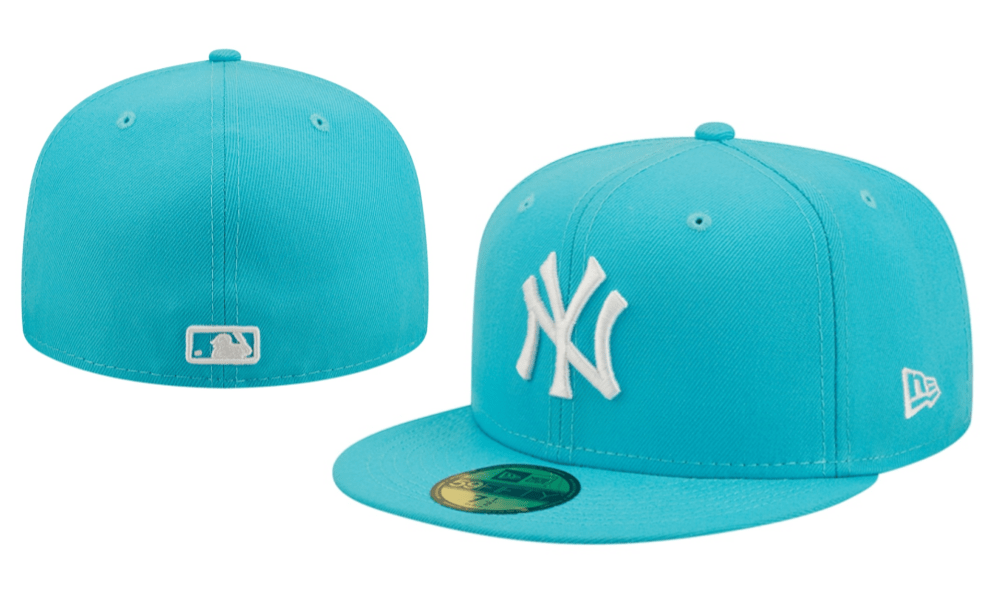 New York Yankees 59FIFTY Fitted Hat with White Logo – Aqua Blue