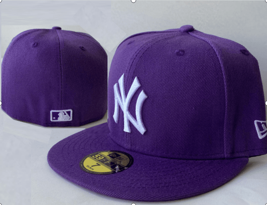 New York Yankees 59FIFTY Fitted Hat with White Logo – Deep Purple