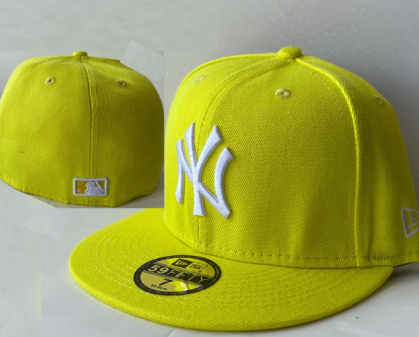 New York Yankees 59FIFTY Fitted Hat with White Logo – Bright Yellow