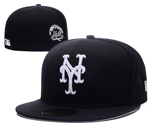 New York Mets Black and White 59FIFTY Fitted Cap – Classic Contrast