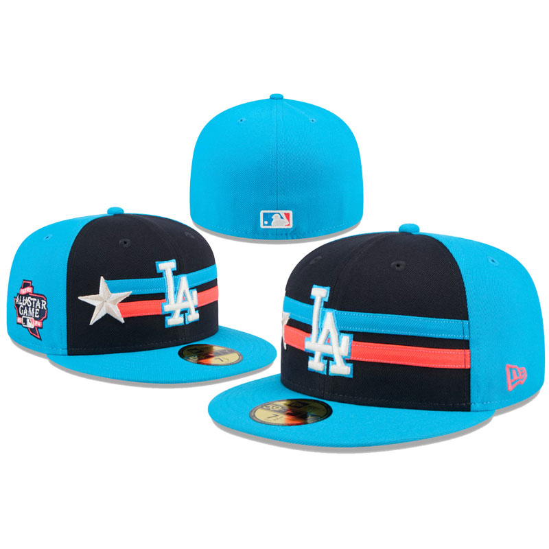 Los Angeles Dodgers Turquoise and Black All-Star Game Fitted Cap with Star Accent and MLB Patch