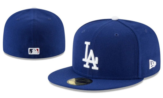 Los Angeles Dodgers Royal Blue Fitted Hat with White LA Logo Embroidery