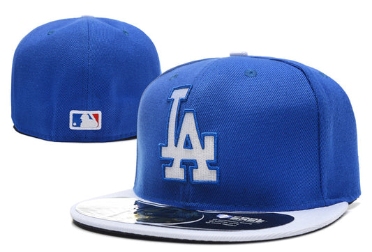 Los Angeles Dodgers Black and White Fitted Hat with LA Logo