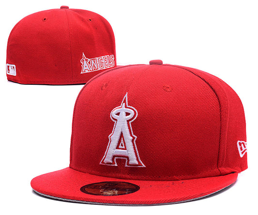 Los Angeles Angels Red Fitted Cap – Classic MLB Hat with White Embroidered Logo