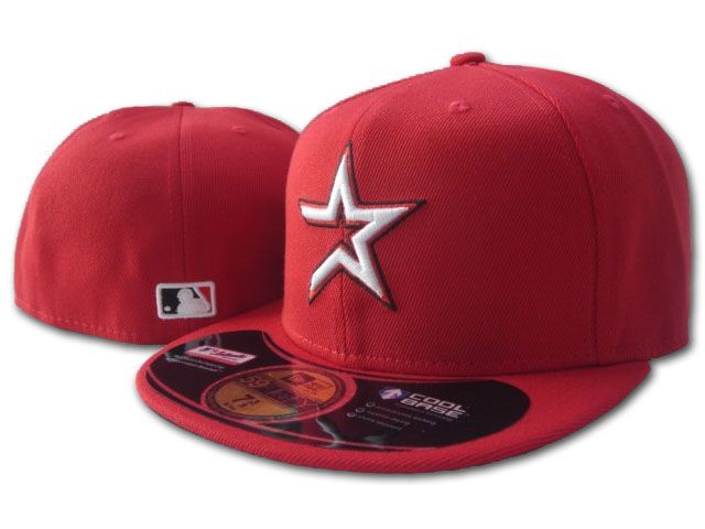 Houston Astros Red Fitted Cap with Silver Star Embroidery – Premium MLB Baseball Hat