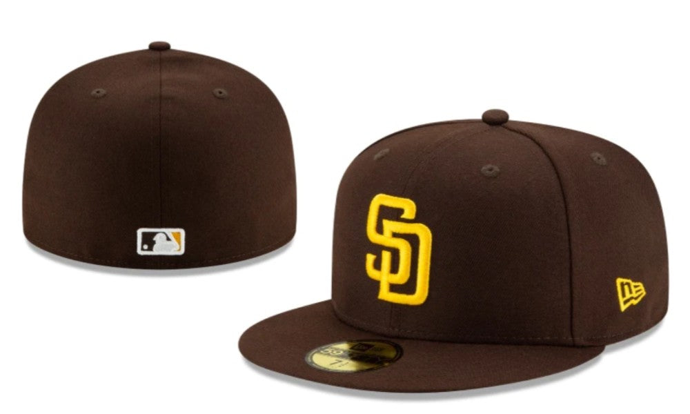 San Diego Padres Brown Fitted Hat with Yellow SD Logo