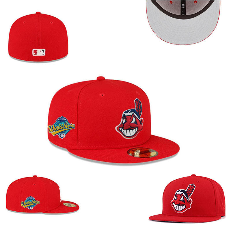 Cleveland Guardians Red Fitted Hat with 1995 World Series Patch