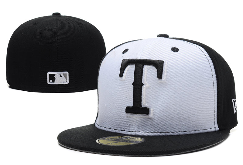 Texas Rangers Gray and Black Fitted Hat with Iconic Logo